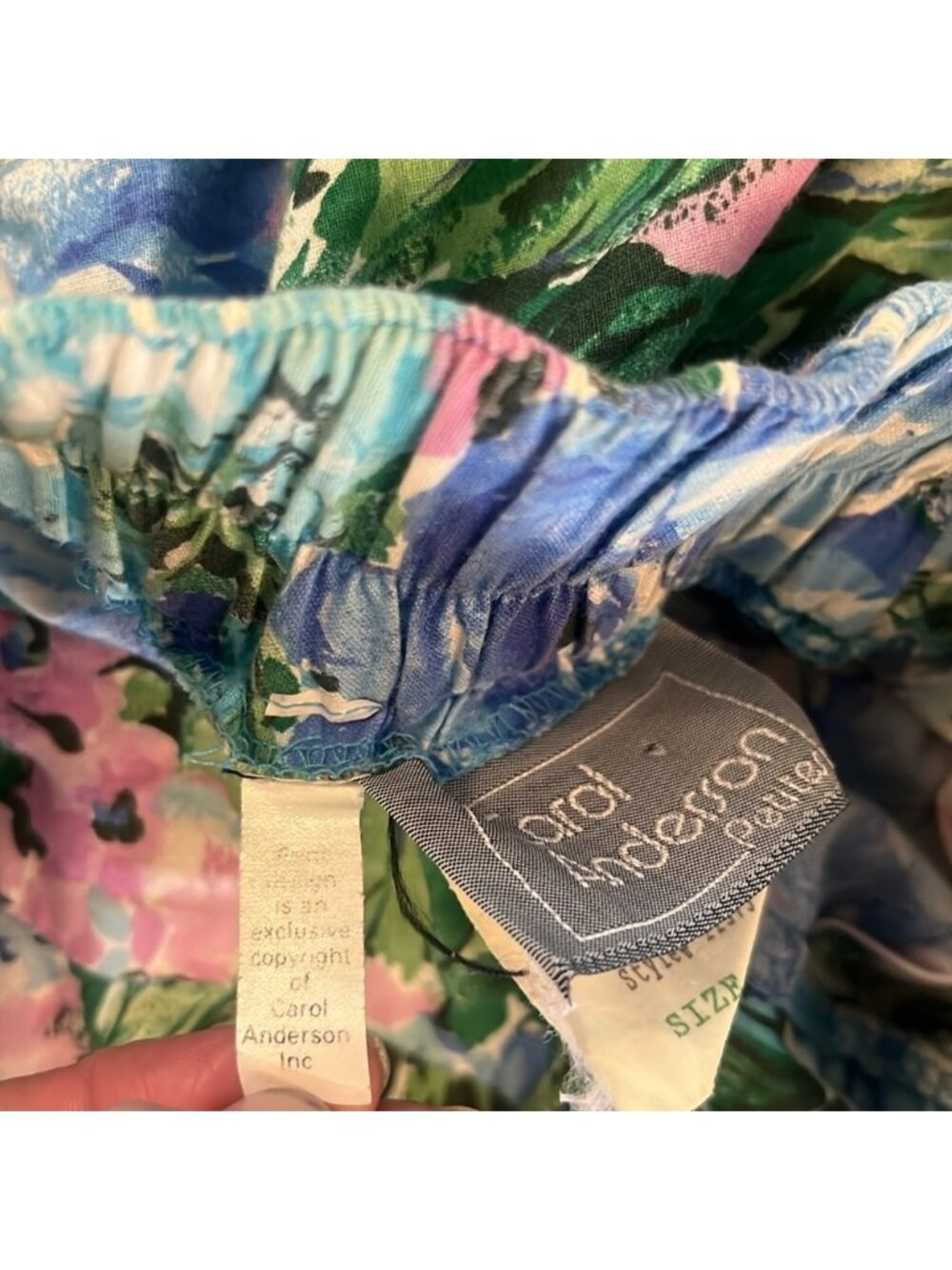 Vintage Carol Anderson floral tie back dress pockets 8 - Picture 7 of 8